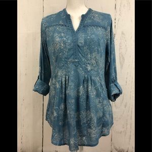 Vintage America Pintuck Tunic Top Blouse